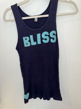 Navy Blue Graphic BLISS Tank Top - Women Size Large